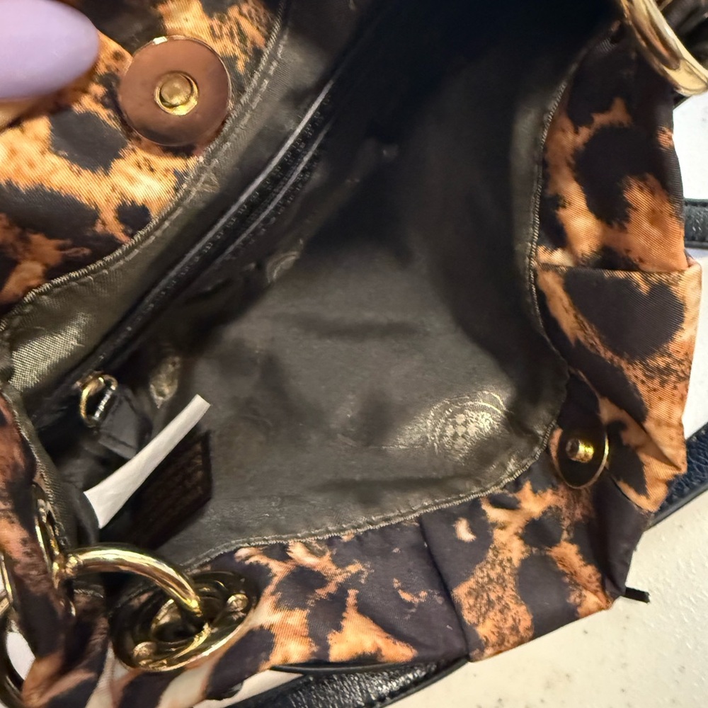 Vince Camuto Brown and Black Crossbody Bag with Leopard Print - Picture 4 of 4